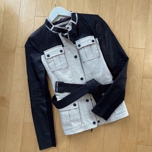 BCBG vegan leather details jacket